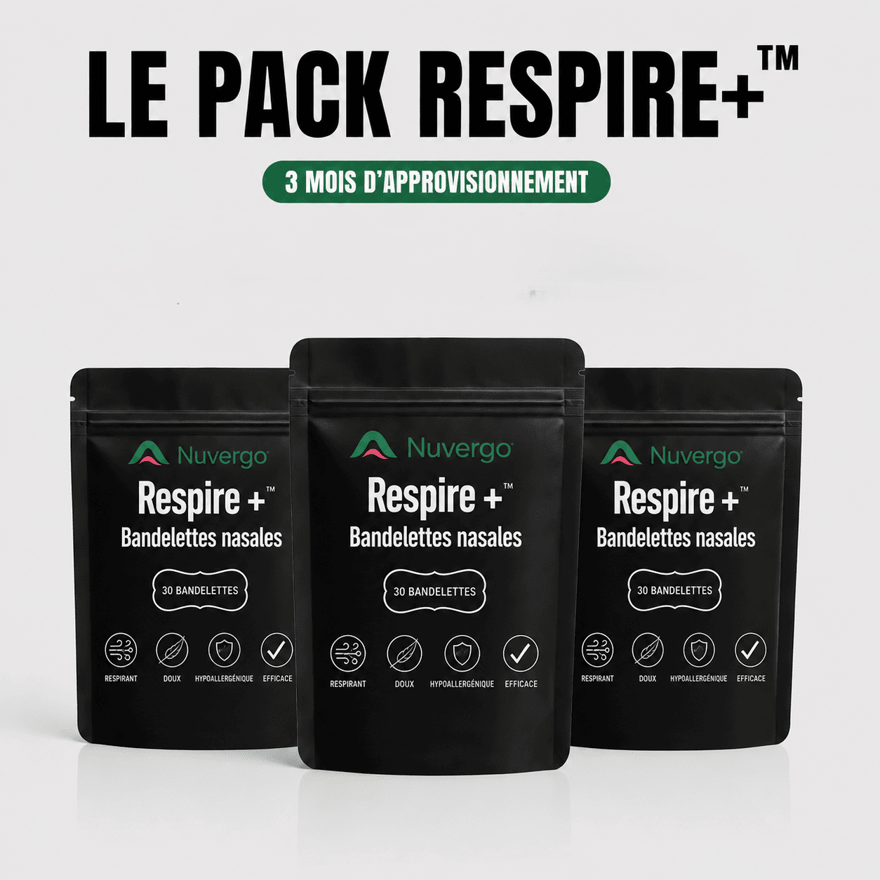 Patch nasal Respire+™ avec formule adhésive SkinPro