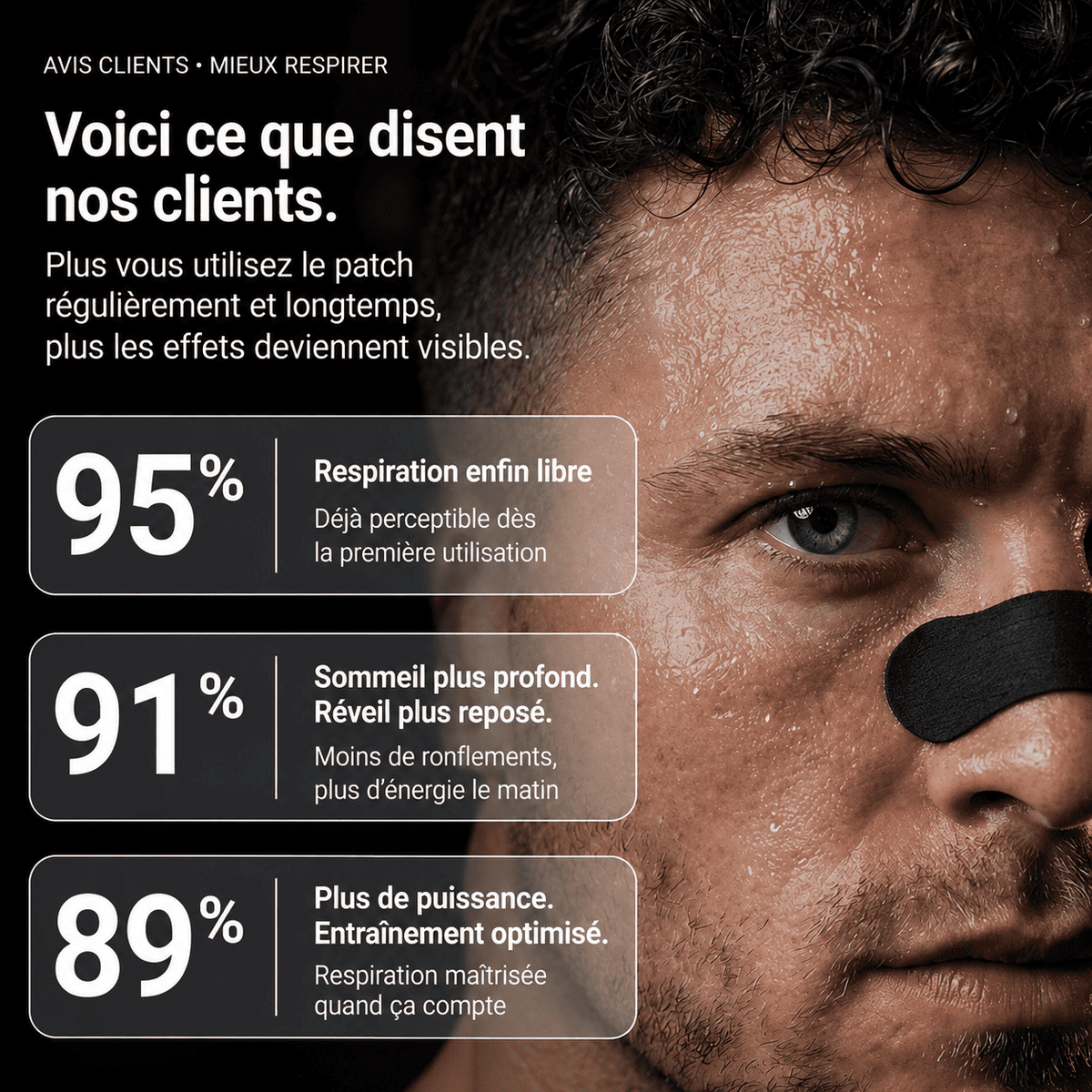 Patch nasal Respire+™ avec formule adhésive SkinPro
