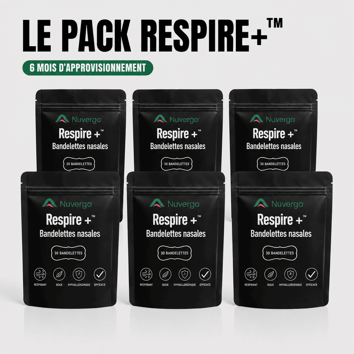 Patch nasal Respire+™ avec formule adhésive SkinPro